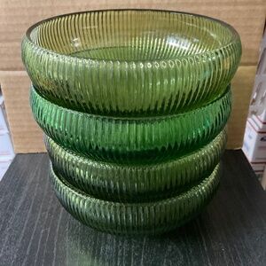 4- 1960’s E.O. Brady green bowls.  H277